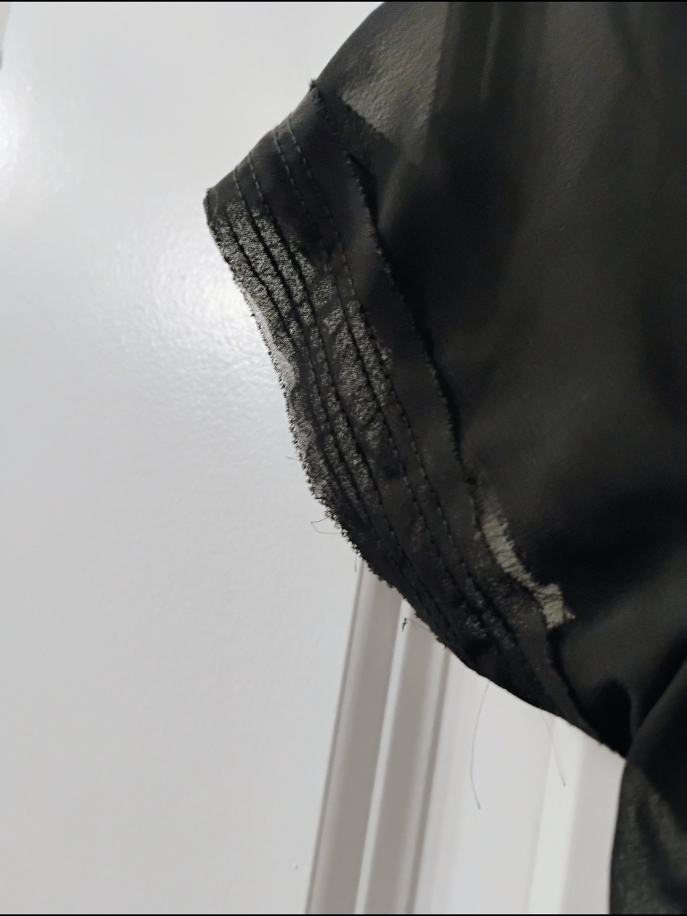Converse One Star Black Tiered Ruffle Mini Dress Sheer Overlay Goth Grunge Small - Picture 3 of 8